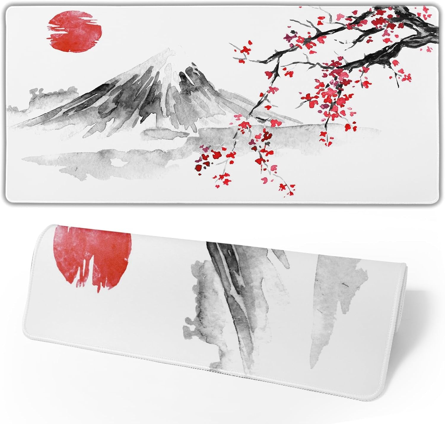 Cherry Blossom Sakura Gaming Mouse Pad 35.4×15.7Inch with Stitched Edges Extended Waterproof Desk Pads Non-Slip Rubber Base Large Keyboard Mat Computer Gaming Mousepad for Work/Office/Home (Eight)