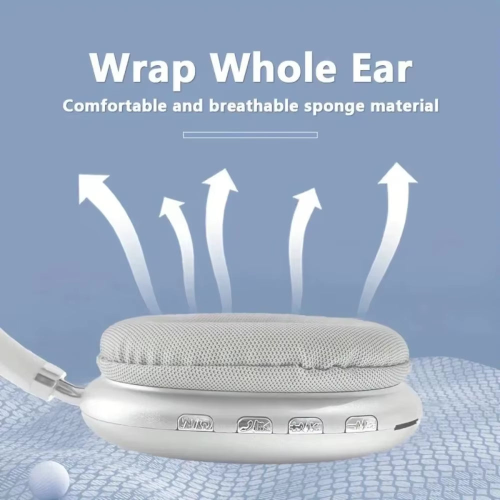 New P9 Wireless Bluetooth Headphones Noise Cancelling Mic Pods over Ear Sports Gaming Headset for Apple