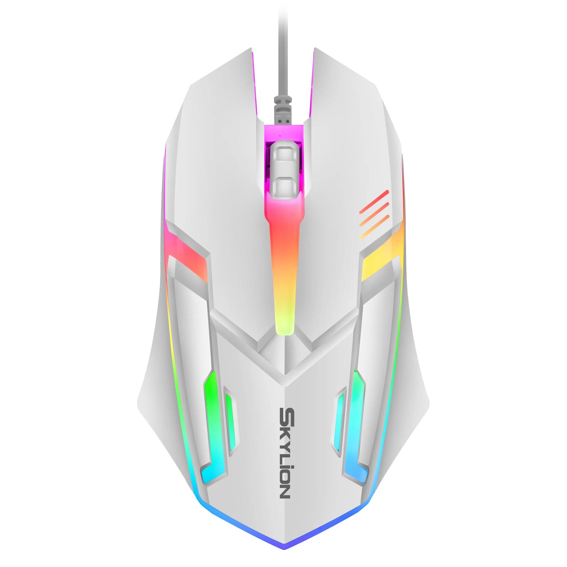 F1 Wired 3 Keys Mouse Colorful Lighting Gaming and Office for Microsoft Windows and Apple IOS System