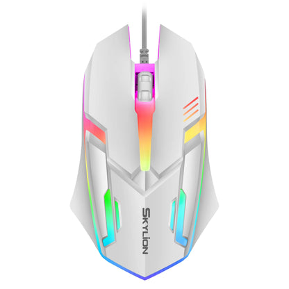 F1 Wired 3 Keys Mouse Colorful Lighting Gaming and Office for Microsoft Windows and Apple IOS System