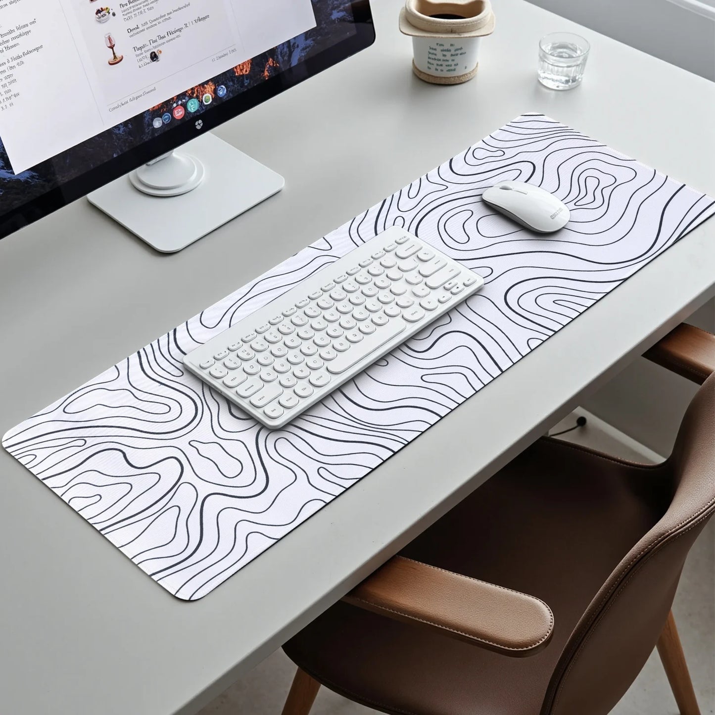 Mouse Pad Gaming Mousepad 31.5 X 11.8 X0.12In Large Mouse Pad for Keyboard and Mouse with Anti-Slip Rubber Base, Keyboard Pad XL Mouse Mat for Home and Office(White)