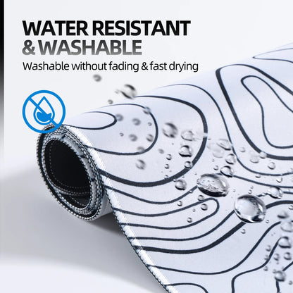 Mouse Pad Gaming Mousepad 31.5 X 11.8 X0.12In Large Mouse Pad for Keyboard and Mouse with Anti-Slip Rubber Base, Keyboard Pad XL Mouse Mat for Home and Office(White)