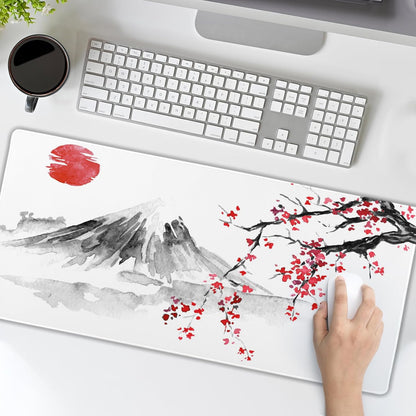 Cherry Blossom Sakura Gaming Mouse Pad 35.4×15.7Inch with Stitched Edges Extended Waterproof Desk Pads Non-Slip Rubber Base Large Keyboard Mat Computer Gaming Mousepad for Work/Office/Home (Eight)
